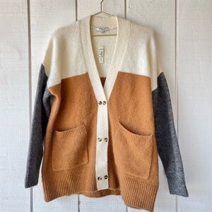 Allston Double-Button Cardigan Sweater in Colorblock